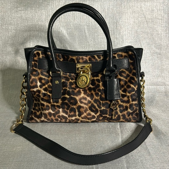 MICHAEL KORS HAMILTON CALF HAIR HANDBAG WITH SHOULDER STRAPS. SOLD-AS-IS - Picture 1 of 5
